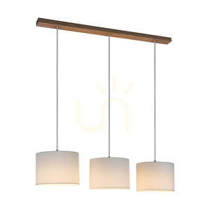 Závěsné svítidlo Mercedes, olejovaný dub, bílé stínidlo, 3xE27, 100 cm small 1