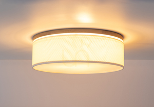 Stropní lampa Mercedes, olejovaný dub, krémovo-stříbrný stínidlo, 3xE27, Ø 48 cm small 3