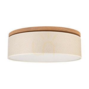 Stropní lampa Mercedes, olejovaný dub, krémovo-stříbrný stínidlo, 3xE27, Ø 48 cm small 0