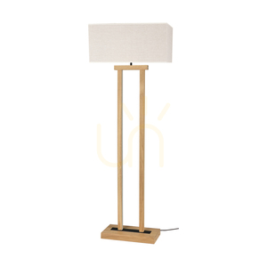 Stojací lampa Hakon, olejovaný dub/černá, béžové stínidlo, 1xE27 + 2xLED 40 W, 56 cm small 0