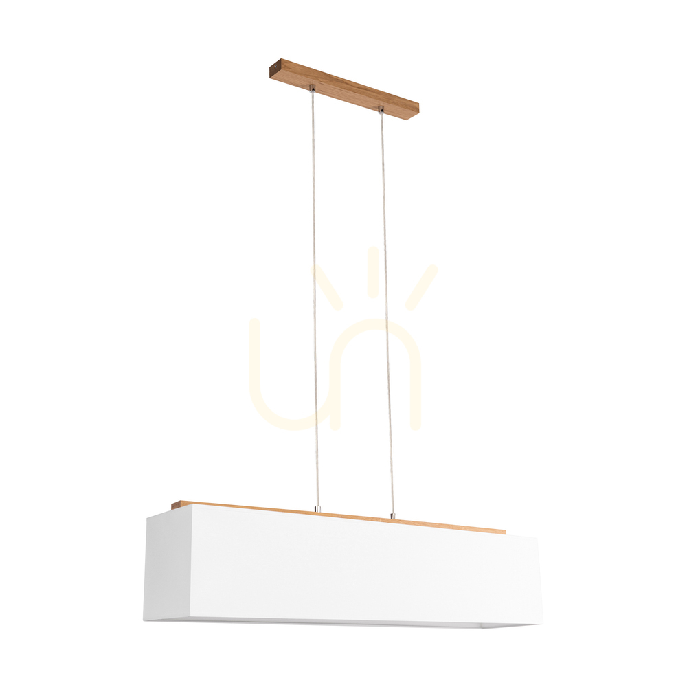 Hakon Pendant Light, Oiled Oak, White Shade, 4xE27, 90 cm