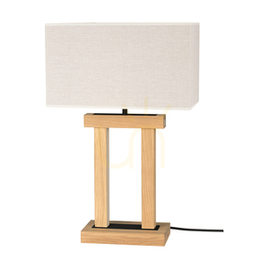 Stolní lampa Hakon, olejovaný dub/černá, béžové stínidlo, 1xE27 + 2xLED 40 W, 35 cm 0 Stolní lampa Hakon, olejovaný dub/černá, béžové stínidlo, 1xE27 + 2xLED 40 W, 35 cm small 0