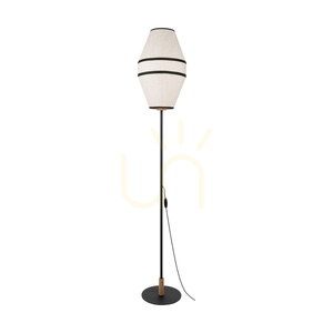 Stojací lampa Amigo, černá/olejovaný dub, béžové stínidlo, 1xE27, Ø30 cm 0 Stojací lampa Amigo, černá/olejovaný dub, béžové stínidlo, 1xE27, Ø30 cm small 0