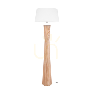 Stojací lampa Azalea, olejovaný dub/matný nikl, bílé stínidlo, 1xE27, Ø50 cm small 0