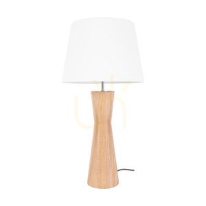 Stolní lampa Azalea, olejovaný dub/matný nikl, bílé stínidlo, 1xE27, Ø30 cm small 0