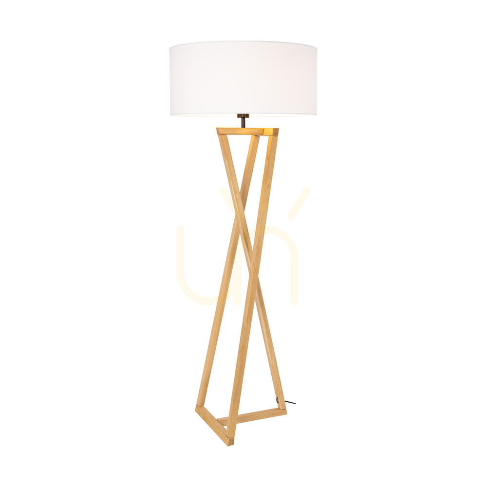 Pohled Stojací lampa Clessidra, olejovaný dub/matný nikl, bílé stínidlo, 1xE27, Ø58 cm Stojací lampa Clessidra, olejovaný dub/matný nikl, bílé stínidlo, 1xE27, Ø58 cm