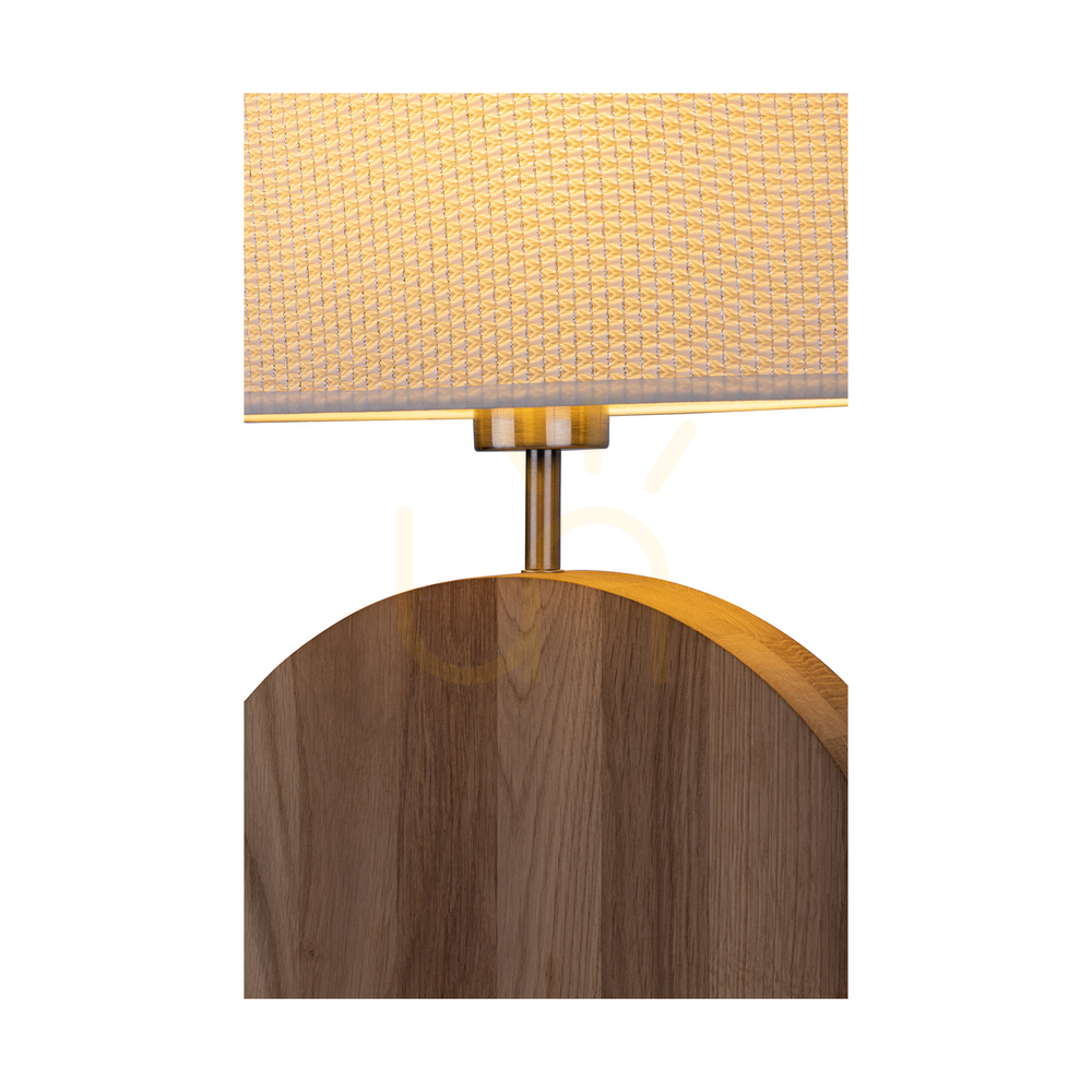 Zobrazit Stolní lampa Logan, olejovaný dub/matný nikl, krémovo-stříbrné stínidlo, 1xE27, 36 cm Stolní lampa Logan, olejovaný dub/matný nikl, krémovo-stříbrné stínidlo, 1xE27, 36 cm