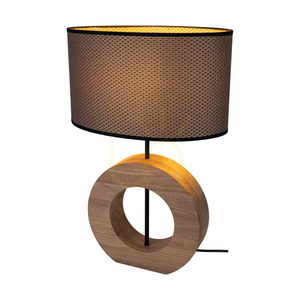 Stolní lampa Logan, olejovaný dub/černá, hnědo-černo-zlatý stínidlo, 1xE27, 36 cm 1 Stolní lampa Logan, olejovaný dub/černá, hnědo-černo-zlatý stínidlo, 1xE27, 36 cm small 1