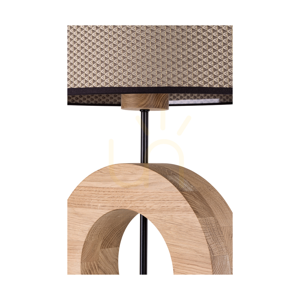 Náhled Stolní lampa Logan, olejovaný dub/černá, hnědo-černo-zlatý stínidlo, 1xE27, 36 cm Stolní lampa Logan, olejovaný dub/černá, hnědo-černo-zlatý stínidlo, 1xE27, 36 cm
