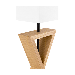 Stolní lampa Logan, olejovaný dub/černá, bílé stínidlo, 1xE27, 30 cm small 3