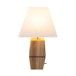 Stolní lampa Logan, olejovaný dub/matný nikl, bílé stínidlo, 1xE27, 30 cm small 2