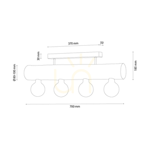 Stropní svítidlo Core, hnědé/černé, 4xE27, 70 cm 2 Stropní svítidlo Core, hnědé/černé, 4xE27, 70 cm small 2