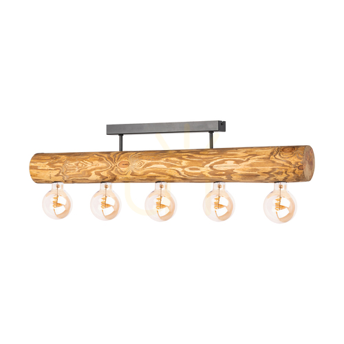 Kontrola Stropní svítidlo Core, hnědé/černé, 5xE27, 90 cm