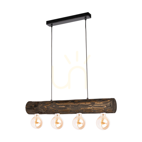 Kontrola Závěsné svítidlo Core, ořech/černá, 4xE27, 70 cm