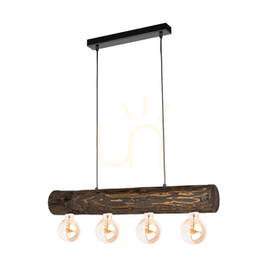 Závěsné svítidlo Core, ořech/černá, 4xE27, 70 cm small 0