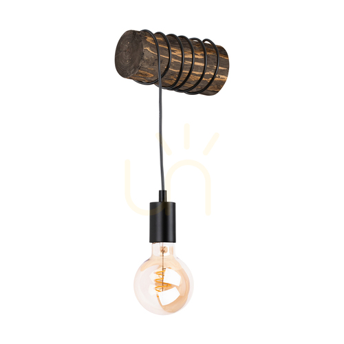 Kontrola Nástěnné svítidlo Hikari, ořech/černá, 1xE27, 20 cm