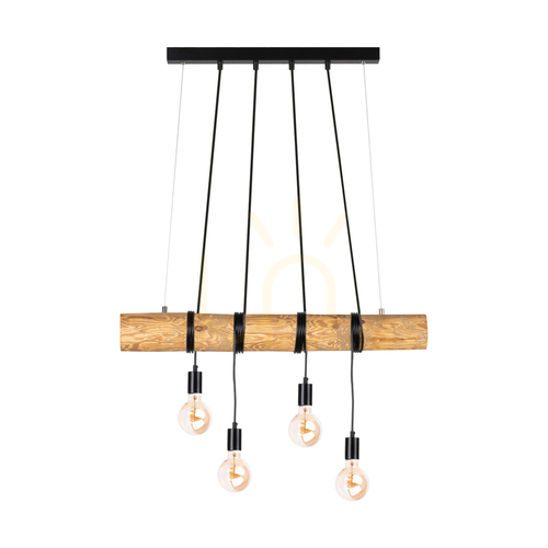 Kontrola Závěsné svítidlo Hikari, hnědé/černé, 4xE27, 90 cm