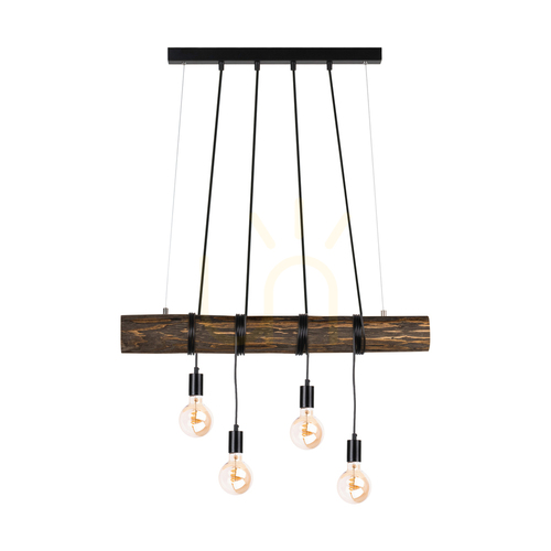 Kontrola Závěsné svítidlo Hikari, ořech/černá, 4xE27, 90 cm