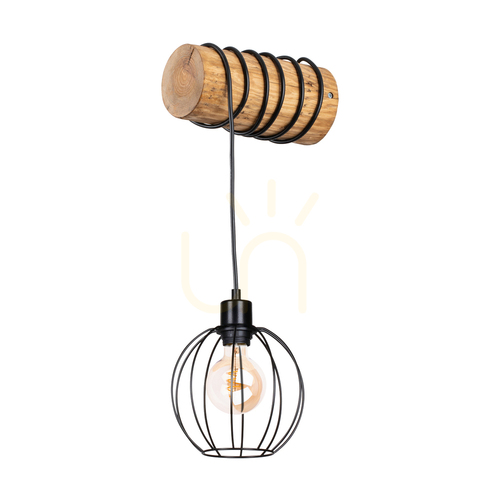 Kontrola Nástěnné svítidlo Lumo, hnědé/černé, 1xE27, 27 cm