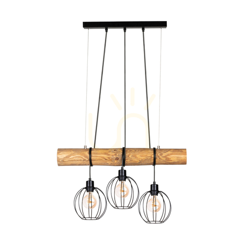 Kontrola Závěsné svítidlo Lumo, hnědé/černé, 3xE27, 70 cm