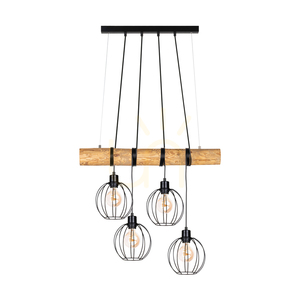Závěsné svítidlo Lumo, hnědé/černé, 4xE27, 90 cm small 0
