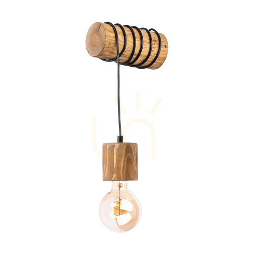 Kontrola Nástěnné svítidlo Skog, hnědé, 1xE27, 20 cm