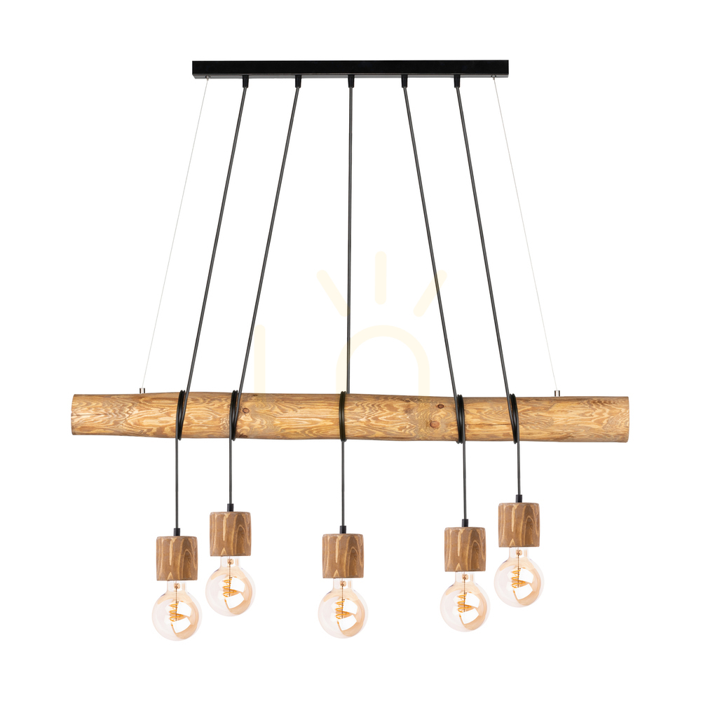 Kontrola Závěsné svítidlo Skog, hnědé/černé, 5xE27, 115 cm Závěsné svítidlo Skog, hnědé/černé, 5xE27, 115 cm