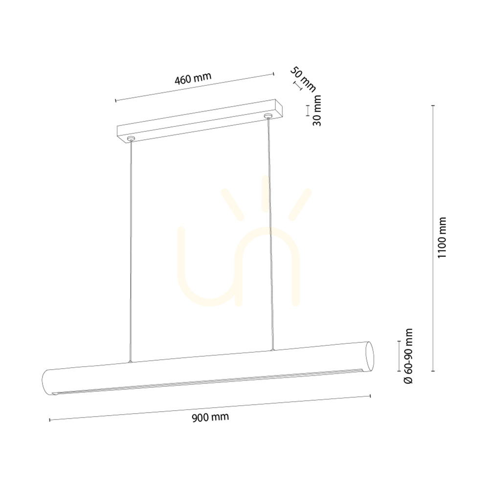 Náhled Závěsné svítidlo Vudovi, hnědé/černé, 1xLED, 35 W, 90 cm Závěsné svítidlo Vudovi, hnědé/černé, 1xLED, 35 W, 90 cm