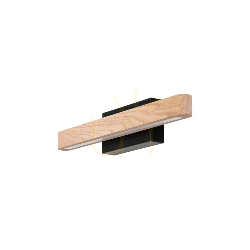 Forestier Wall Sconce, Oiled Oak/Black, 1xLED 7 W, 40 cm