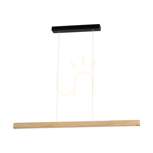 Kontrola Závěsné svítidlo Forestier, olejovaný dub/černá, 1xLED 17 W, 90 cm