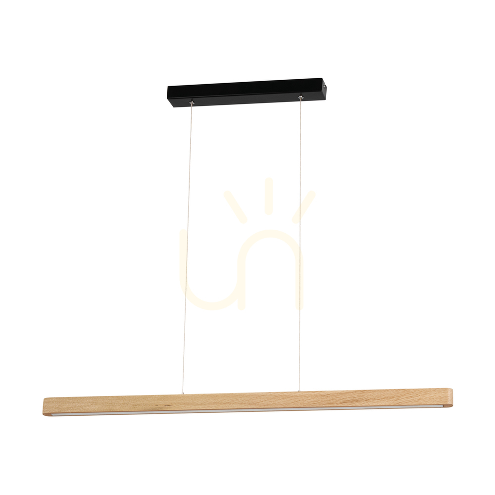 Forestier Pendant Light, Oiled Oak/Black, 1xLED 17 W, 90 cm