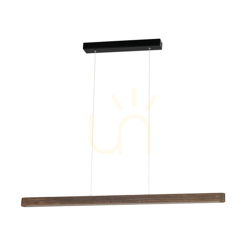 Kontrola Závěsné svítidlo Forestier, ořech/černá, 1xLED, 17 W, 90 cm