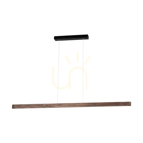 Kontrola Závěsné svítidlo Forestier, ořech/černá, 1×LED 23 W, osvětlení nahoru i dolů, 118 cm