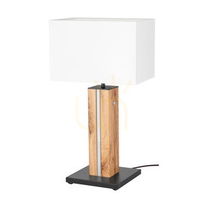 Stolní lampa Flamo, dub/černá, bílé stínidlo, 1xE27 + 1xLED 4,6 W, 30 cm 0 Stolní lampa Flamo, dub/černá, bílé stínidlo, 1xE27 + 1xLED 4,6 W, 30 cm small 0