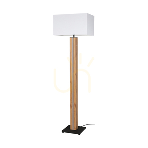 Stojací lampa Flamo, dub/černá, bílé stínidlo, 1xE27 + 1x16 W LED, 45 cm small 0