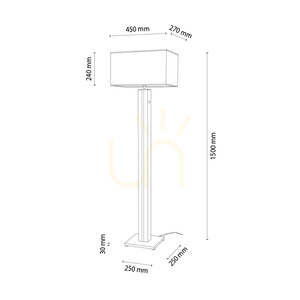 Stojací lampa Flamo, dub/šedá, bílé stínidlo, 1xE27 + 1xLED 16 W, 45 cm small 1