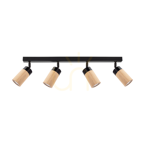 Kontrola Stropní svítidlo Artemis, olejovaný dub/černá, 4xGU10, 6 W, 75 cm