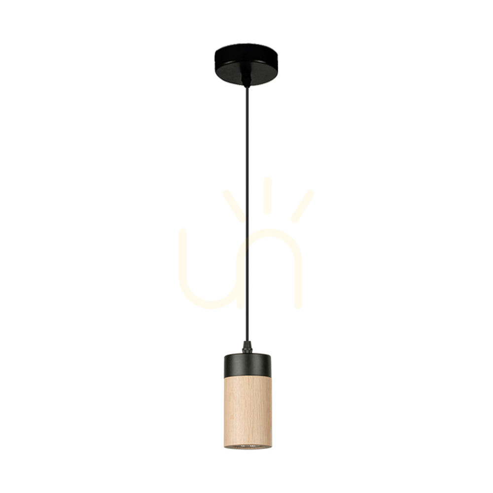 Artemis Pendant Light, Oiled Oak/Black, 1xGU10, 6 W, Ø10 cm