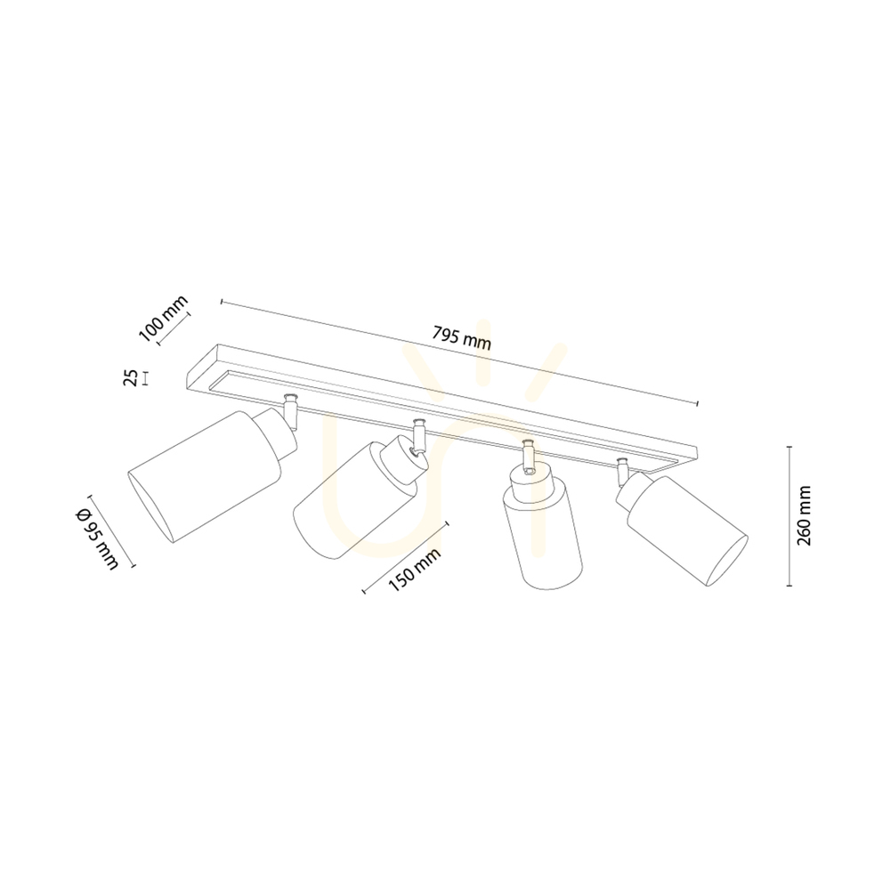 Pohled Stropní svítidlo Bella, olejovaný dub/bílá, 4xE27, 95 cm Stropní svítidlo Bella, olejovaný dub/bílá, 4xE27, 95 cm
