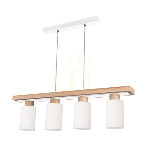 Kontrola Závěsné svítidlo Bella, olejovaný dub/bílá, 4xE27, 80 cm