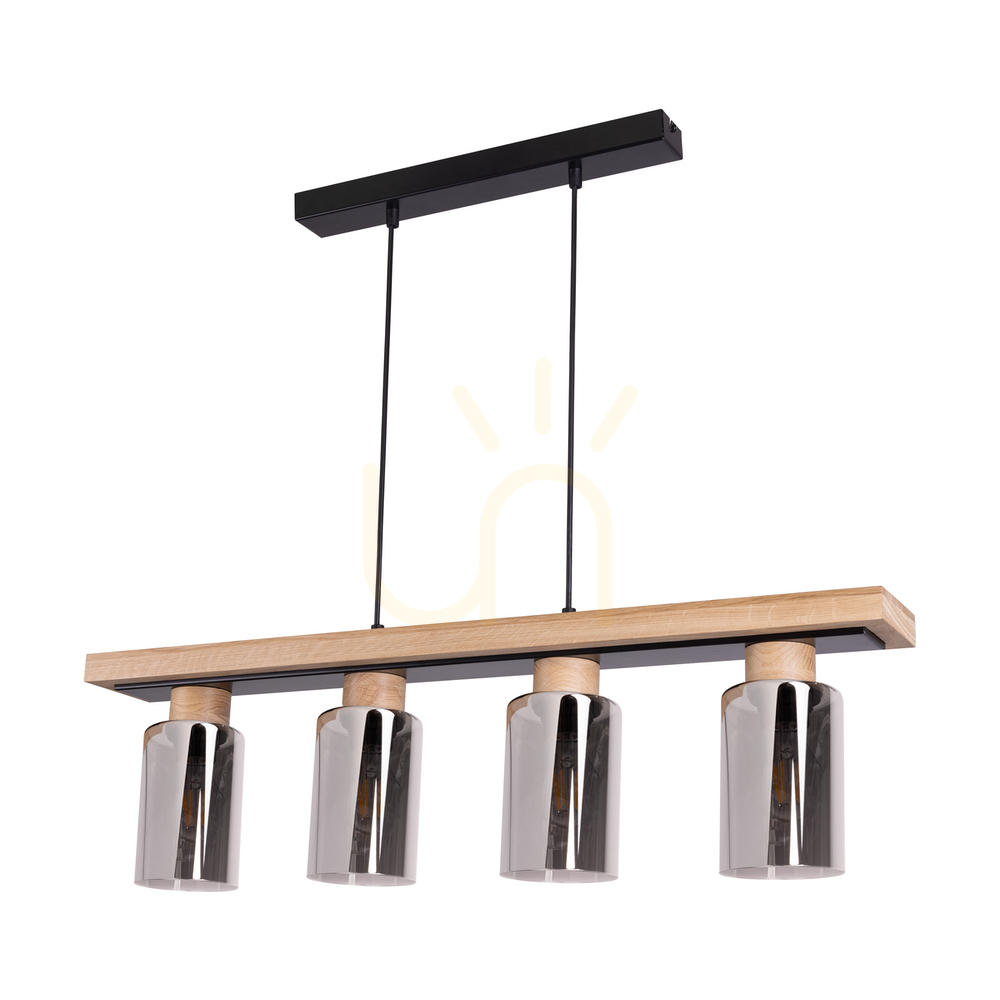 Kontrola Závěsné svítidlo Bella, olejovaný dub/černá, 4xE27, 80 cm Závěsné svítidlo Bella, olejovaný dub/černá, 4xE27, 80 cm