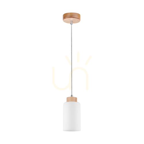 Kontrola Závěsné svítidlo Selva, olejovaný dub, 1xE27, Ø 10 cm