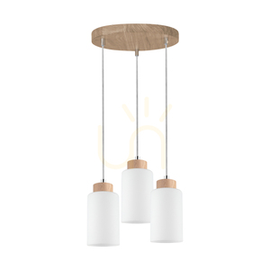 Závěsné svítidlo Selva, olejovaný dub, 3xE27, Ø30 cm small 0