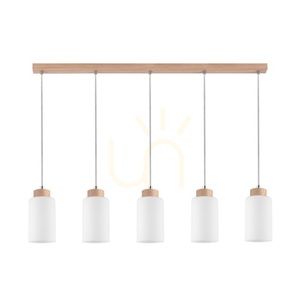 Závěsné svítidlo Selva, olejovaný dub, 5xE27, 100 cm small 0