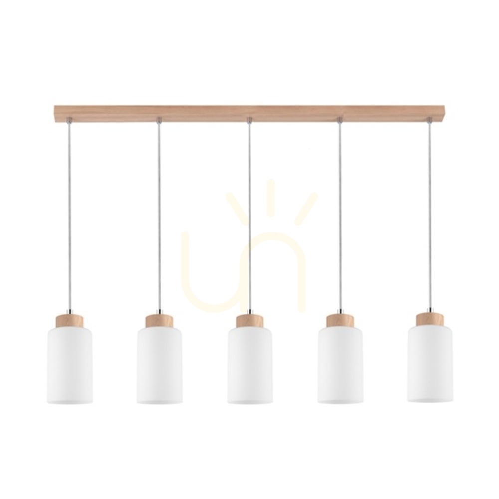 Selva Pendant Light, Oiled Oak, 5xE27, 100 cm