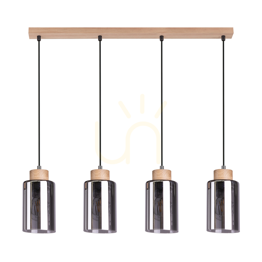 Selva Pendant Light, Oiled Oak, 4xE27, 75 cm