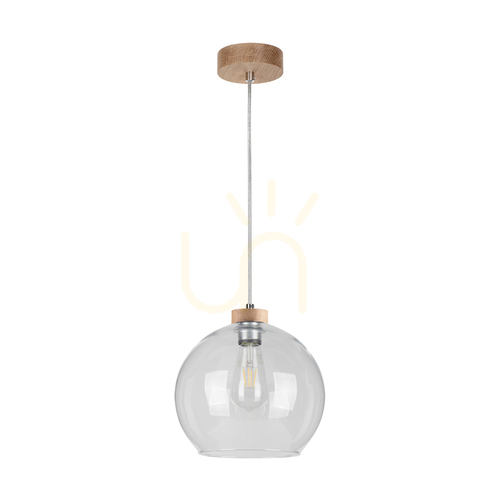 Kontrola Závěsné svítidlo Fiorda, olejovaný dub, 1xE27, Ø25 cm