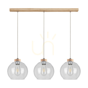 Závěsné svítidlo Fiorda, olejovaný dub, 3xE27, 100 cm small 0
