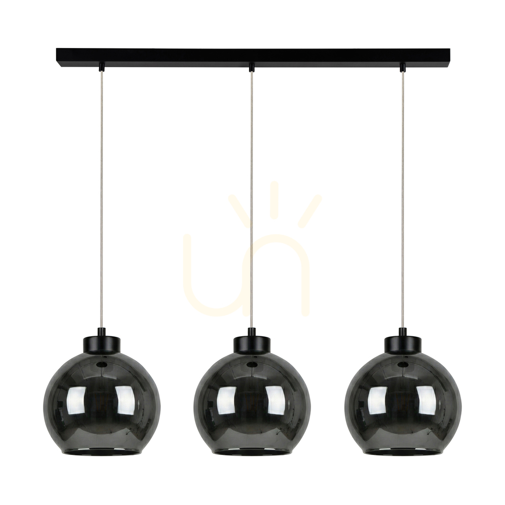 Cameo Black Pendant Light, 3xE27, 100 cm