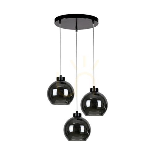 Kontrola Závěsné svítidlo Cameo Black, 3xE27, Ø40 cm